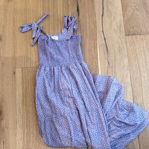 XiRENA Blue Floral SunDress with Bow Straps